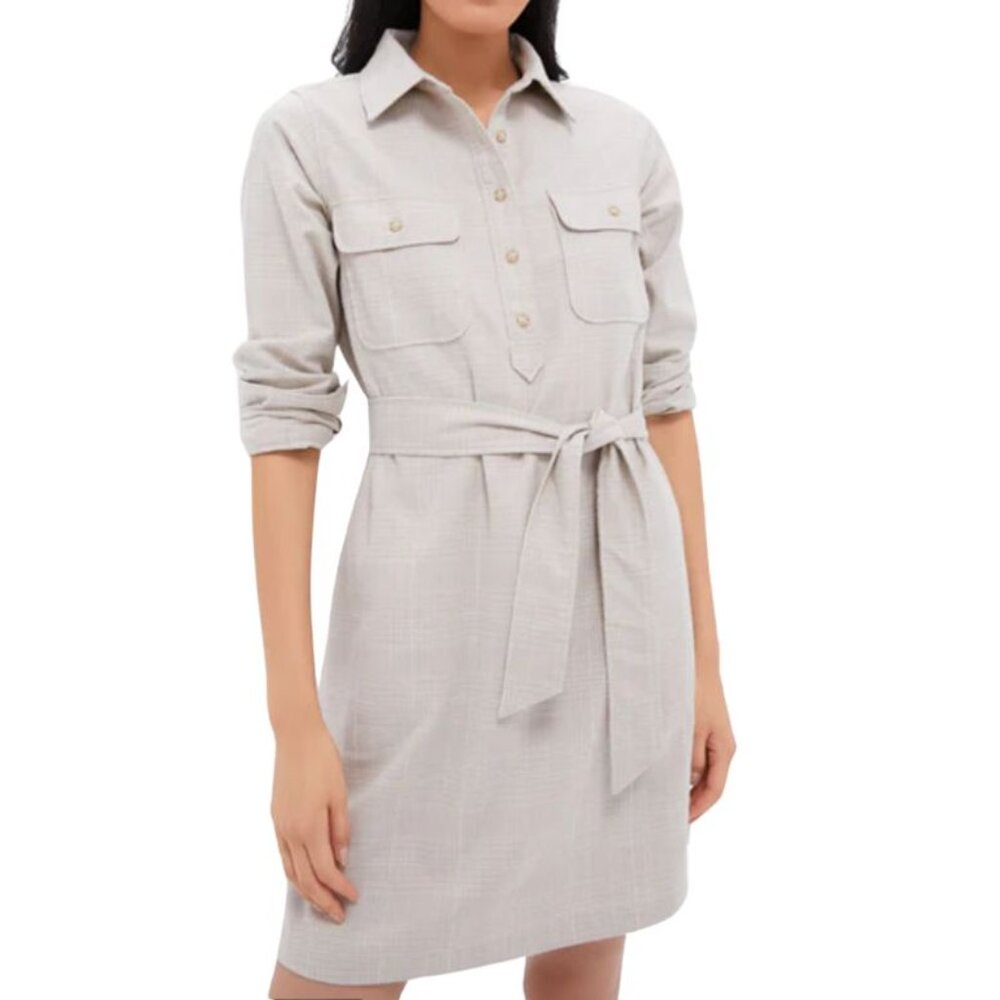 Tuckernuck Tan Plaid Mary Tyler Shirt Dress Sz S Flannel Preppy